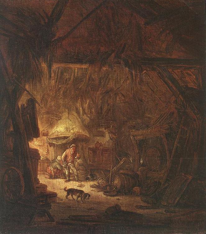 OSTADE, Isaack van Interior of a Peasant House nsg France oil painting art